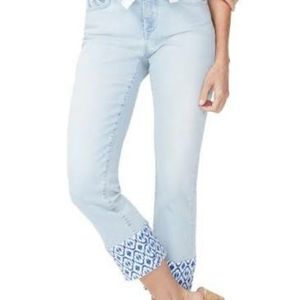 New! NYDJ Womens Mid-Rise Light Wash Ankle Jeans